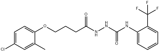 1-[4-(4-chloro-2-methylphenoxy)butanoylamino]-3-[2-(trifluoromethyl)phenyl]urea Struktur