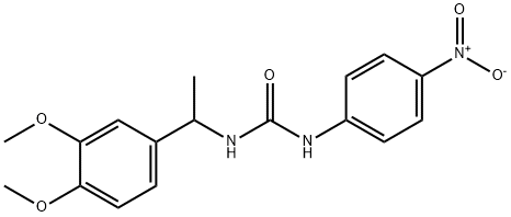 1-[1-(3,4-dimethoxyphenyl)ethyl]-3-(4-nitrophenyl)urea Struktur