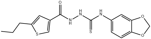 1-(1,3-benzodioxol-5-yl)-3-[(5-propylthiophene-3-carbonyl)amino]thiourea Struktur