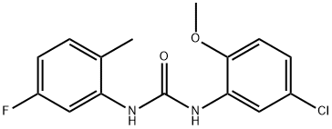 1-(5-chloro-2-methoxyphenyl)-3-(5-fluoro-2-methylphenyl)urea Struktur