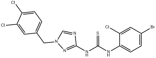 1-(4-bromo-2-chlorophenyl)-3-[1-[(3,4-dichlorophenyl)methyl]-1,2,4-triazol-3-yl]thiourea Struktur