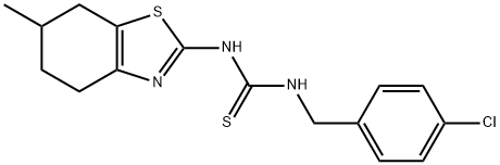 1-[(4-chlorophenyl)methyl]-3-(6-methyl-4,5,6,7-tetrahydro-1,3-benzothiazol-2-yl)thiourea Struktur