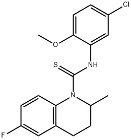 N-(5-chloro-2-methoxyphenyl)-6-fluoro-2-methyl-3,4-dihydro-2H-quinoline-1-carbothioamide Struktur