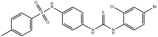 1-(4-bromo-2-chlorophenyl)-3-[4-[(4-methylphenyl)sulfonylamino]phenyl]thiourea Struktur