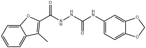 1-(1,3-benzodioxol-5-yl)-3-[(3-methyl-1-benzofuran-2-carbonyl)amino]urea Struktur