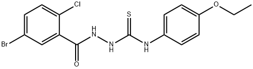 1-[(5-bromo-2-chlorobenzoyl)amino]-3-(4-ethoxyphenyl)thiourea Struktur