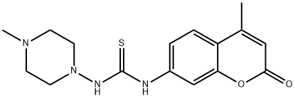 1-(4-methyl-2-oxochromen-7-yl)-3-(4-methylpiperazin-1-yl)thiourea Struktur