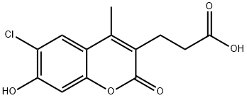 3-(6-chloro-7-hydroxy-4-methyl-2-oxochromen-3-yl)propanoic acid Struktur