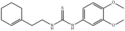 1-[2-(cyclohexen-1-yl)ethyl]-3-(3,4-dimethoxyphenyl)thiourea Struktur