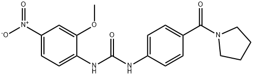 1-(2-methoxy-4-nitrophenyl)-3-[4-(pyrrolidine-1-carbonyl)phenyl]urea Struktur