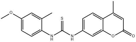 1-(4-methoxy-2-methylphenyl)-3-(4-methyl-2-oxochromen-7-yl)thiourea Struktur