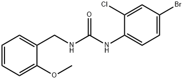 1-(4-bromo-2-chlorophenyl)-3-[(2-methoxyphenyl)methyl]urea Struktur