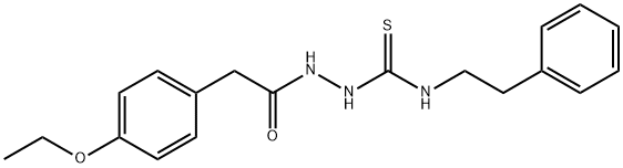 1-[[2-(4-ethoxyphenyl)acetyl]amino]-3-(2-phenylethyl)thiourea Struktur