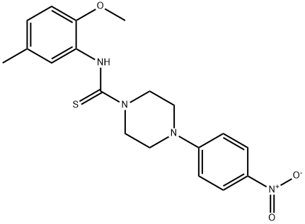 N-(2-methoxy-5-methylphenyl)-4-(4-nitrophenyl)piperazine-1-carbothioamide Struktur