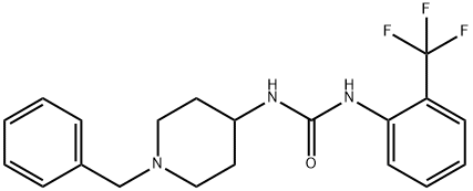 1-(1-benzylpiperidin-4-yl)-3-[2-(trifluoromethyl)phenyl]urea Struktur