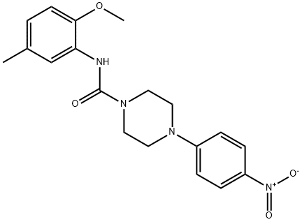 N-(2-methoxy-5-methylphenyl)-4-(4-nitrophenyl)piperazine-1-carboxamide Struktur