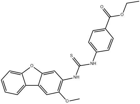 ethyl 4-[(2-methoxydibenzofuran-3-yl)carbamothioylamino]benzoate Struktur