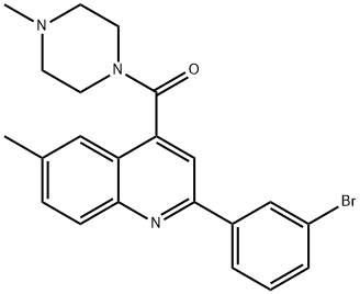 [2-(3-bromophenyl)-6-methylquinolin-4-yl]-(4-methylpiperazin-1-yl)methanone Struktur