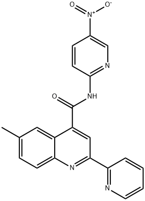 6-methyl-N-(5-nitropyridin-2-yl)-2-pyridin-2-ylquinoline-4-carboxamide Struktur