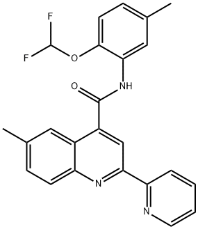 N-[2-(difluoromethoxy)-5-methylphenyl]-6-methyl-2-pyridin-2-ylquinoline-4-carboxamide Struktur