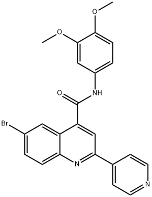 6-bromo-N-(3,4-dimethoxyphenyl)-2-pyridin-4-ylquinoline-4-carboxamide Struktur