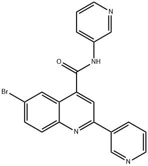 6-bromo-N,2-dipyridin-3-ylquinoline-4-carboxamide Struktur