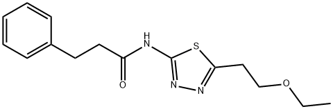 N-[5-(2-ethoxyethyl)-1,3,4-thiadiazol-2-yl]-3-phenylpropanamide Struktur