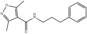 3,5-dimethyl-N-(3-phenylpropyl)-1,2-oxazole-4-carboxamide Struktur