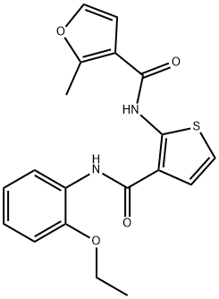 N-[3-[(2-ethoxyphenyl)carbamoyl]thiophen-2-yl]-2-methylfuran-3-carboxamide Struktur