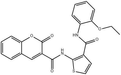 N-[3-[(2-ethoxyphenyl)carbamoyl]thiophen-2-yl]-2-oxochromene-3-carboxamide Struktur