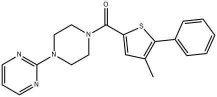 (4-methyl-5-phenylthiophen-2-yl)-(4-pyrimidin-2-ylpiperazin-1-yl)methanone Struktur