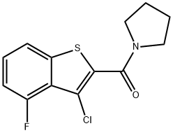 (3-chloro-4-fluoro-1-benzothiophen-2-yl)-pyrrolidin-1-ylmethanone Struktur