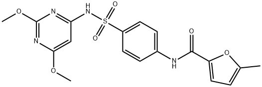 N-[4-[(2,6-dimethoxypyrimidin-4-yl)sulfamoyl]phenyl]-5-methylfuran-2-carboxamide Struktur