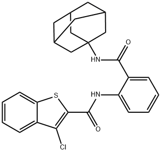 N-[2-(1-adamantylcarbamoyl)phenyl]-3-chloro-1-benzothiophene-2-carboxamide Struktur