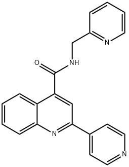 2-pyridin-4-yl-N-(pyridin-2-ylmethyl)quinoline-4-carboxamide Struktur