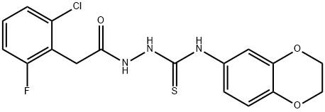 1-[[2-(2-chloro-6-fluorophenyl)acetyl]amino]-3-(2,3-dihydro-1,4-benzodioxin-6-yl)thiourea Struktur