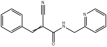 (Z)-2-cyano-3-phenyl-N-(pyridin-2-ylmethyl)prop-2-enamide Struktur