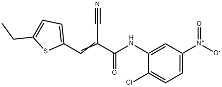 (Z)-N-(2-chloro-5-nitrophenyl)-2-cyano-3-(5-ethylthiophen-2-yl)prop-2-enamide Struktur