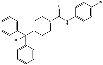 N-(4-bromophenyl)-4-[hydroxy(diphenyl)methyl]piperidine-1-carbothioamide Struktur