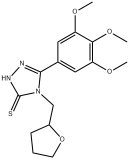 4-(oxolan-2-ylmethyl)-3-(3,4,5-trimethoxyphenyl)-1H-1,2,4-triazole-5-thione Struktur