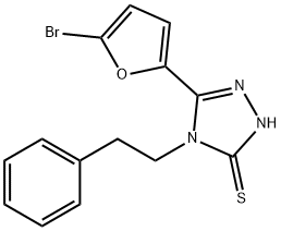 3-(5-bromofuran-2-yl)-4-(2-phenylethyl)-1H-1,2,4-triazole-5-thione Struktur