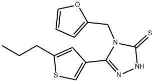 4-(furan-2-ylmethyl)-3-(5-propylthiophen-3-yl)-1H-1,2,4-triazole-5-thione Struktur