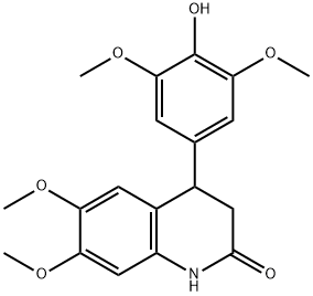 4-(4-hydroxy-3,5-dimethoxyphenyl)-6,7-dimethoxy-3,4-dihydro-1H-quinolin-2-one Struktur