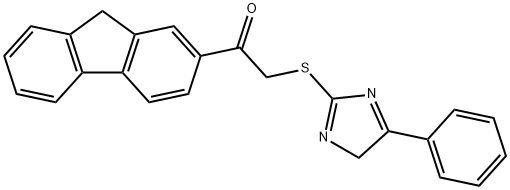 1-(9H-fluoren-2-yl)-2-[(5-phenyl-4H-imidazol-2-yl)sulfanyl]ethanone Struktur