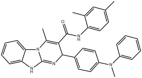 N-(2,4-dimethylphenyl)-4-methyl-2-[4-(N-methylanilino)phenyl]-2,10-dihydropyrimido[1,2-a]benzimidazole-3-carboxamide Struktur