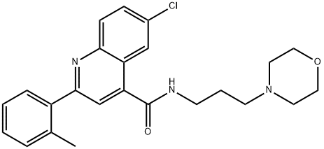 6-chloro-2-(2-methylphenyl)-N-(3-morpholin-4-ylpropyl)quinoline-4-carboxamide Struktur