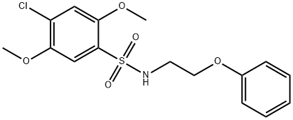 4-chloro-2,5-dimethoxy-N-(2-phenoxyethyl)benzenesulfonamide Struktur