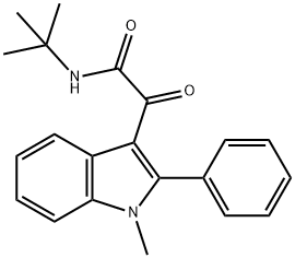 N-tert-butyl-2-(1-methyl-2-phenylindol-3-yl)-2-oxoacetamide Struktur