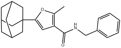 5-(1-adamantyl)-N-benzyl-2-methylfuran-3-carboxamide Struktur