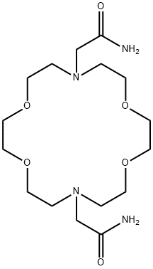 2-[16-(2-amino-2-oxoethyl)-1,4,10,13-tetraoxa-7,16-diazacyclooctadec-7-yl]acetamide Struktur